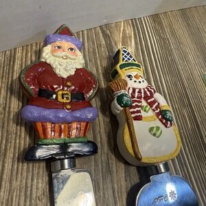 Radko SANTA Snowman Cake Serving Set Christmas Holiday Party